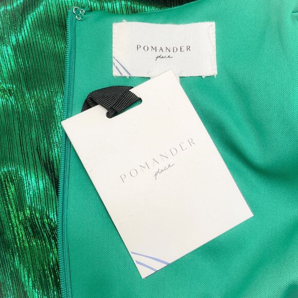 Tuckernuck Pomander Place Emerald Crinkle Lurex Lillith Dress - Picture 4 of 4